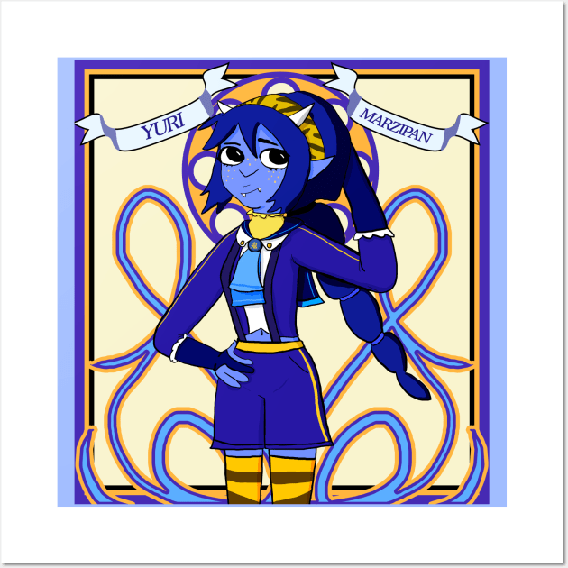 Yuri Marzipan the Oni - Cosplay Nouveau (blue and gold) Wall Art by VixenwithStripes